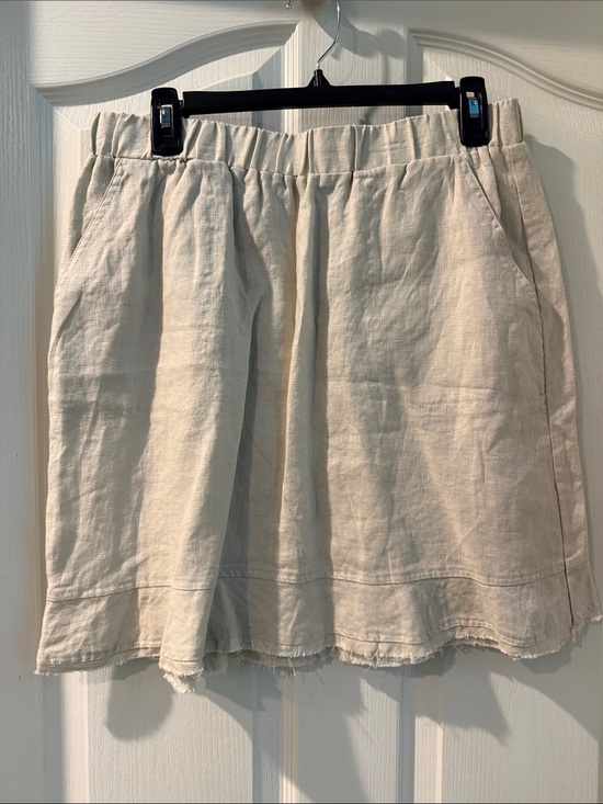 For Cynthia Dresses & Skirts - For Cynthia Cream Linen Blend A-Line Skirt